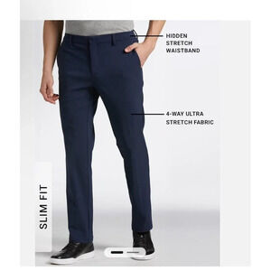 Mens Kenneth Cole Pants Blue 38 X 32 Blue Performance Tech 5 Pkt Pants New $60